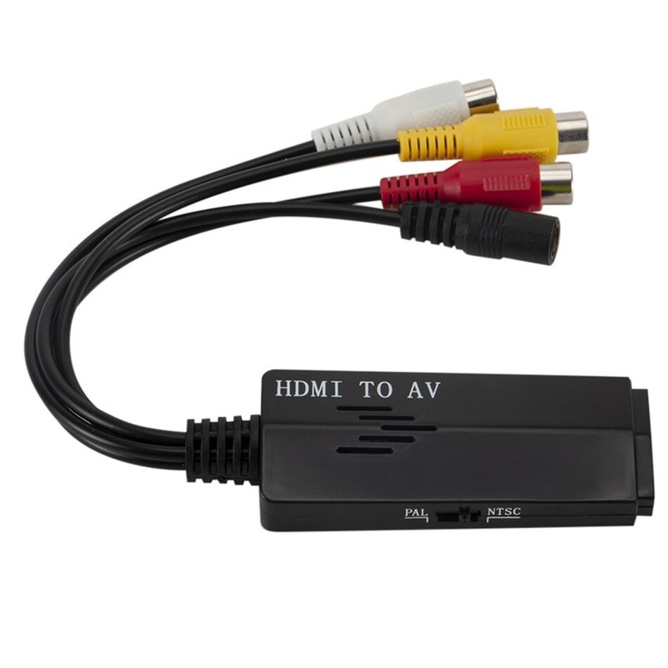 WVVMVV cavo da HDMI a RCA convertitore Video/Audio HD 1080P convertitore da maschio a RCA AV per HDTV DVD TV Short ZF