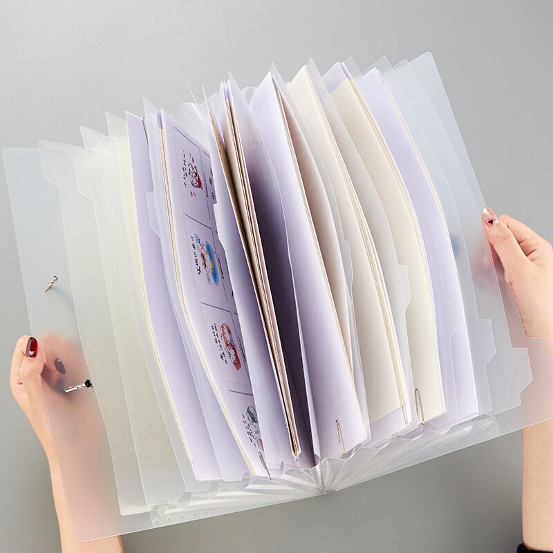 Expanding Wallet Document Bag Transparent A4 File Folder Expandable File Organizer Filling Products School Office Supplies