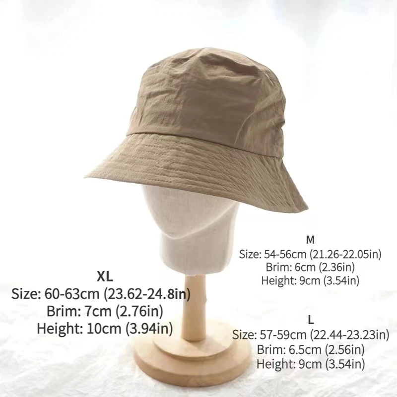 Plus Size Bucket Hat Men Women Summer Sun Protection Sun Hat Outdoor Waterproof Big Size XL Breathable Fisherman Hat Panama Bob