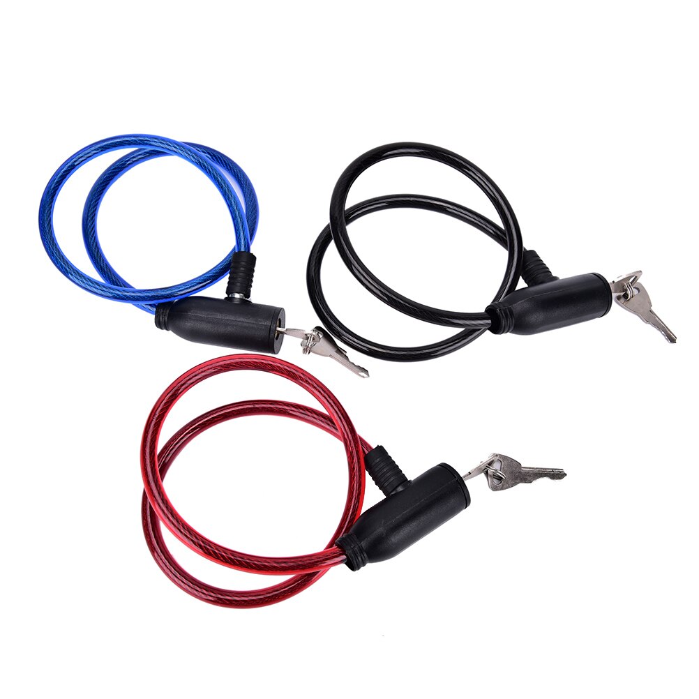 Universellt Cykellås Stöldskydd - Rostfritt Stål Kabel 8x65cm - Säkerhet för Motorcykel, Cykel, MTB - 2 Nycklar