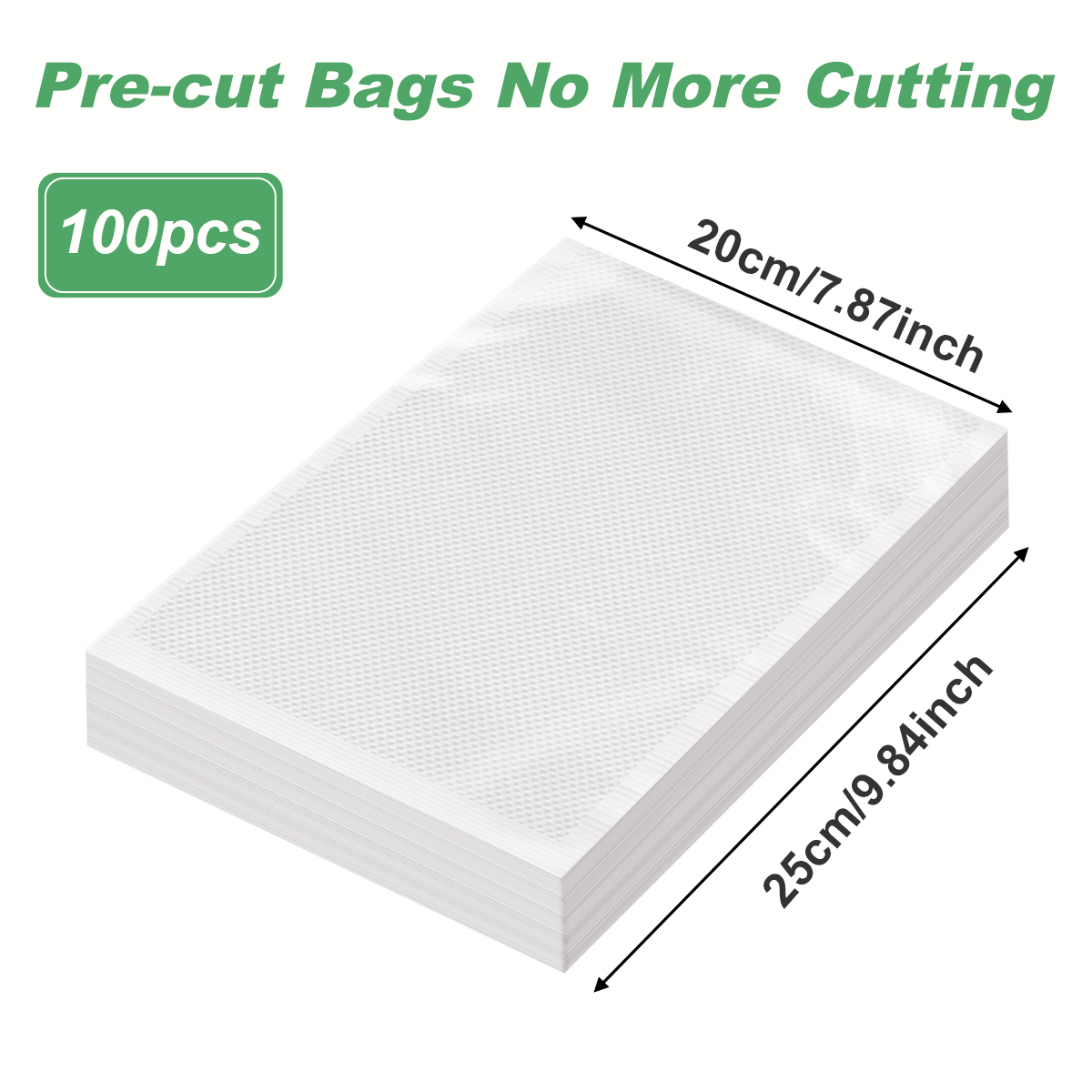 Bolsas de vacío de cocina para sellador al vacío de alimentos, máquina de embalaje, bolsa de almacenamiento de alimentos, accesorios de cocina sin BPA, 100 unids/lote: Gris oscuro