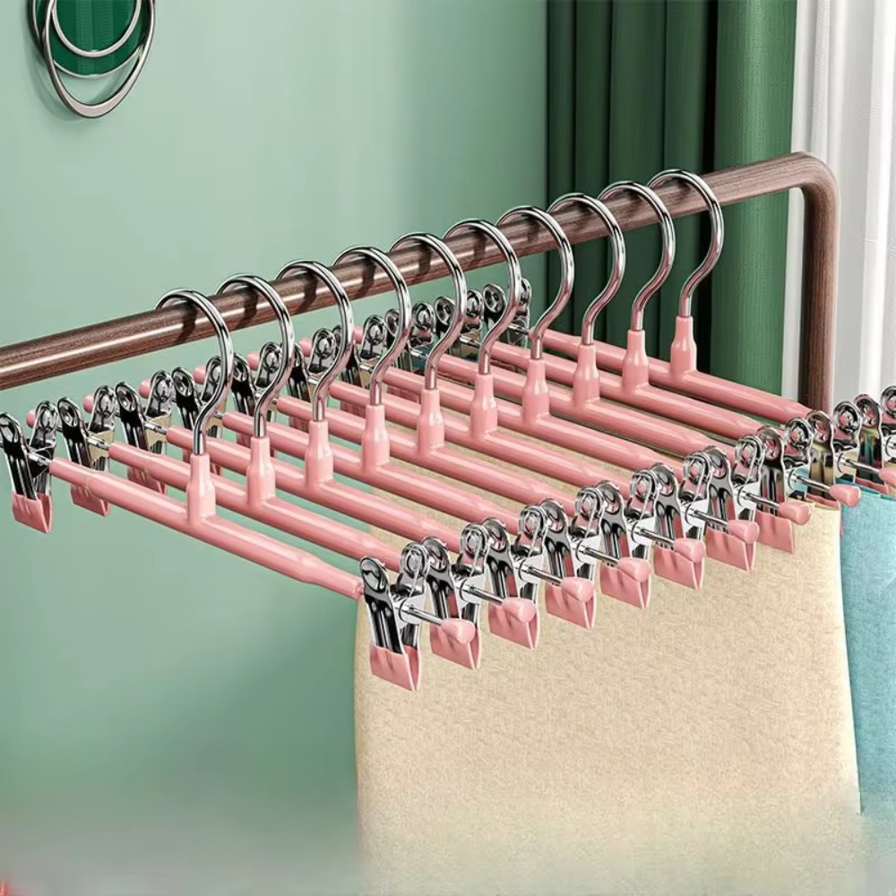 5/10/20PCs Dress Hanger Stainless Steel Pants Clip Clothes Racks Wardrobe Storage Organizer Coat Pants Tongs Skirt Hanger