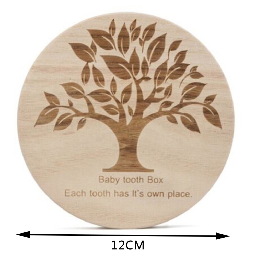 Baby Runde freundlicher Zahn Kasten holz Organizer Baby Sparen Milch Zähne Holz Lagerung Kasten Englisch Text milch zahn fallen holz