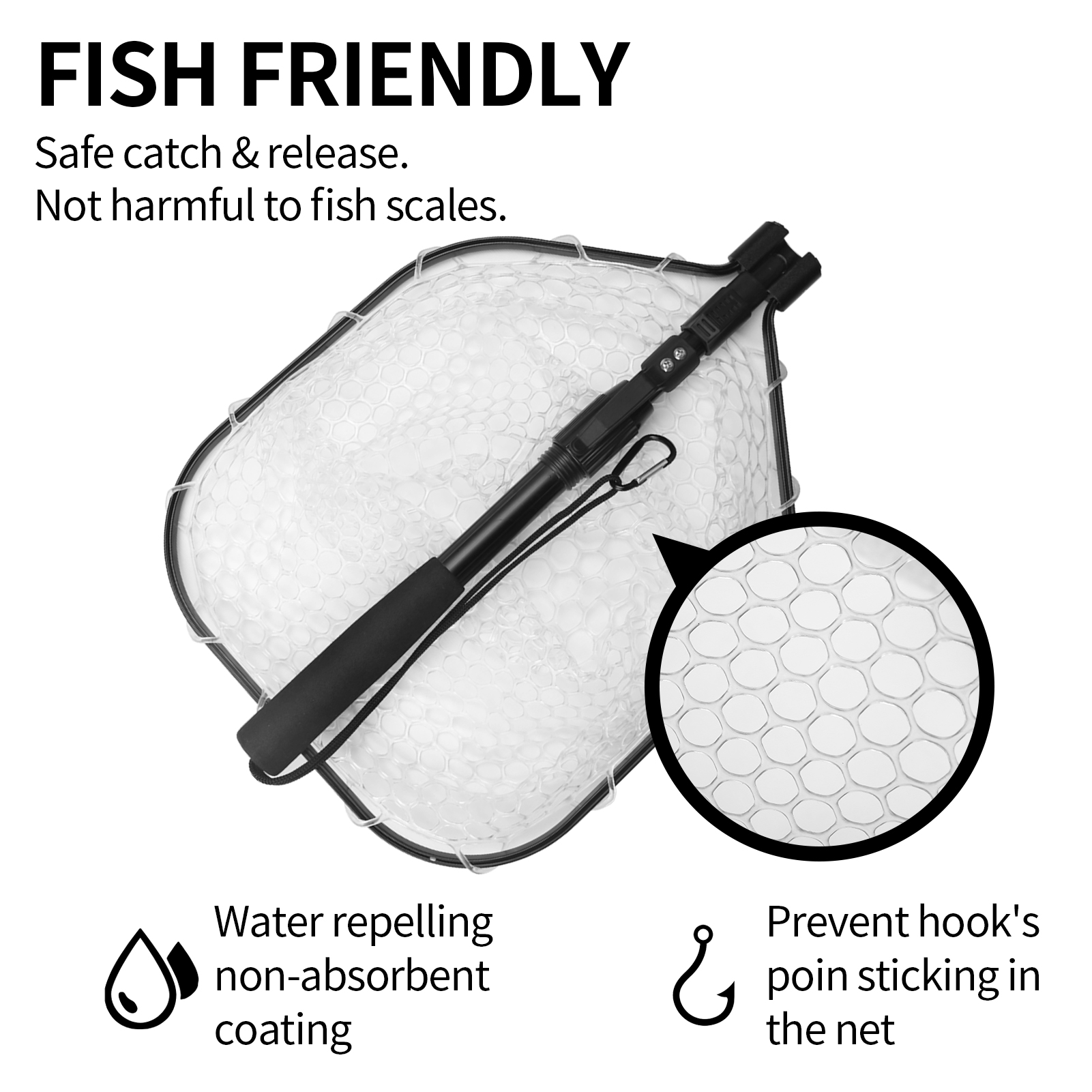 Kit de herramientas de pesca, red de pesca con alicates, removedor de anzuelos, pinza de pescado para Kayak, accesorios de herramientas de pesca plegables duraderos, para hombre