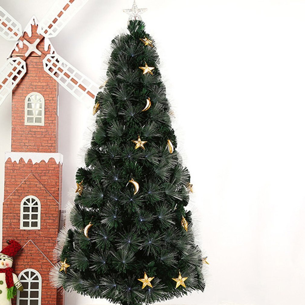 Christmas Tree Luxury Plug-in Luminous Encrypted LED Star Light White Decorated Fiber Optic Crystal Christmas Tree Tapestry