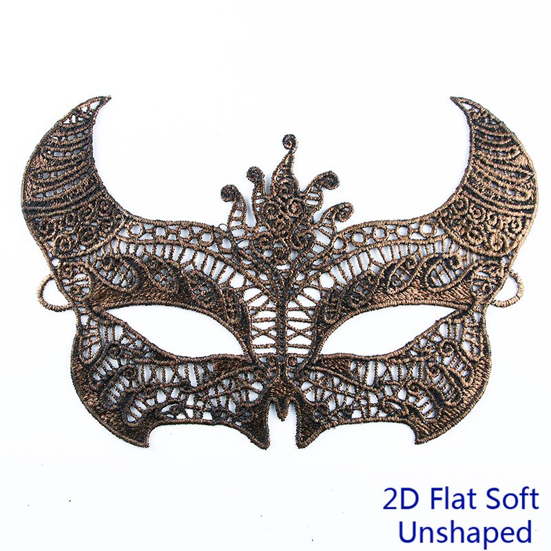 Tête de taureau ajourée pour dames, masque Sexy en dentelle pour carnaval Halloween, demi-visage, masques de fête #30: TY-2D