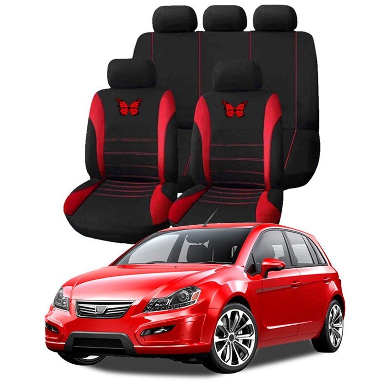 4 pièces/9 pièces housses de siège de voiture papillon automobile housses de siège housse de siège coussin universel tissu Auto protéger quatre saisons