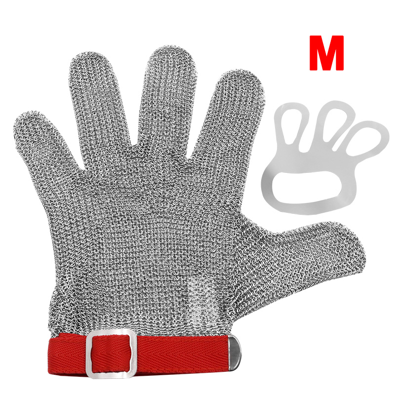 Guantes de malla metálica de acero inoxidable, anticorte, a prueba de cuchillos, resistentes a las puñaladas, para carpintería, carnicero y sastre: M