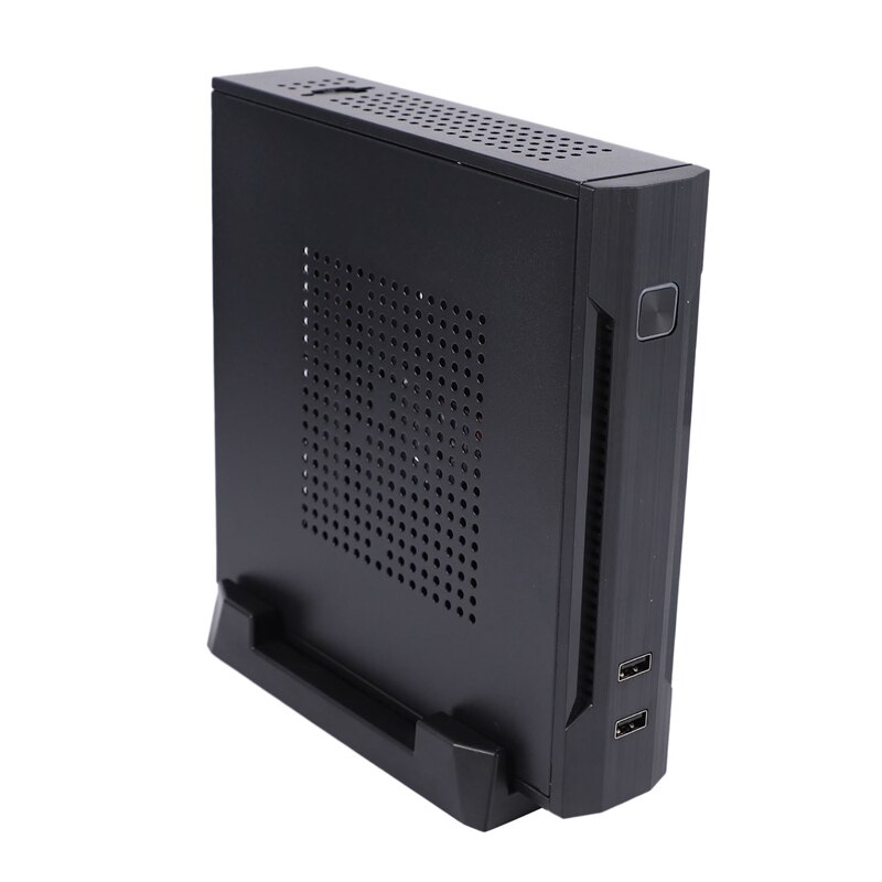 Mini-ITX Slim Small Form Factor Computer Case HTPC Computer Case with 2 x USB2.0 12V 8A Power Adapter EU Plug