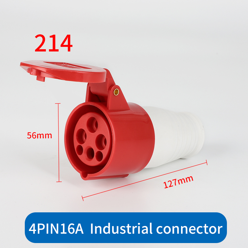 1 PCS Industrial Plug Socket 3P/4P/5Pin Electrical Connector 16A IP44 Waterproof Wall Mounted MALE FEMALE 220V Panel Concealed: Brown