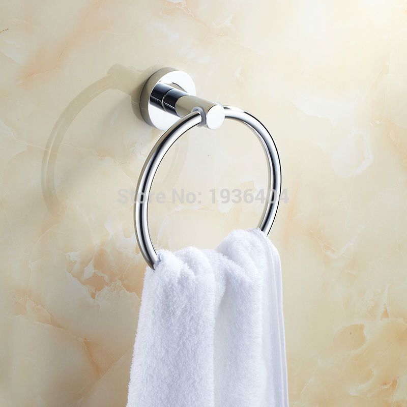 Verchroomde gepolijst wandmontage badkamer accessoires handdoek ring R514