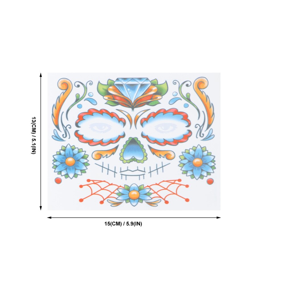 10 Vellen Schedel Tijdelijke Gezicht Tattoos Gezicht Stickers Voor Halloween Party