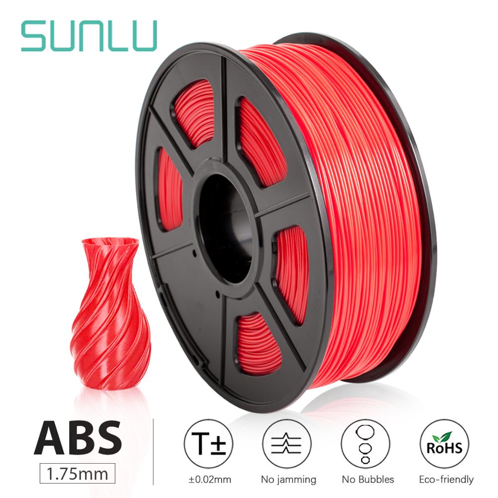 Sunlu Abs 3D Printer Filamenten 1.75Mm 2.2LBS/1Kg Met Spool Zwart Abs Filament: ABS-RED