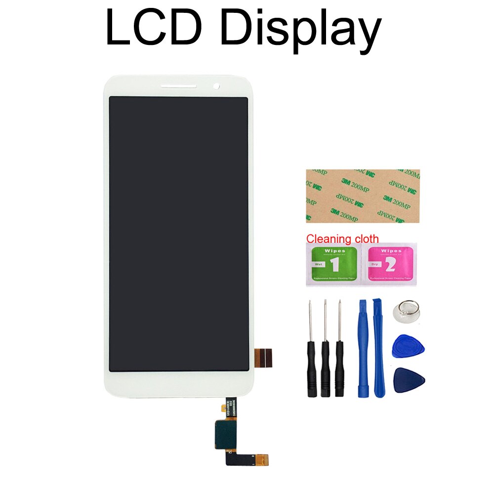 Lcd -skärm för alcatel 1 5033 5033a 5033j 5033x 5033d 5033t lcd -display pekskärm digitizer sensor panel telefon reparationsdelar: Vit lcd-skärm