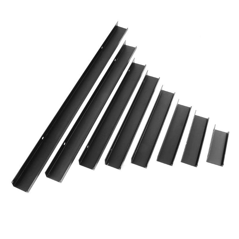 Modern Kitchen Cabinets Long Hidden Dark Handle Aluminum Alloy Open Hole Drawer Edge Black Wardrobe Door Handle 37ME