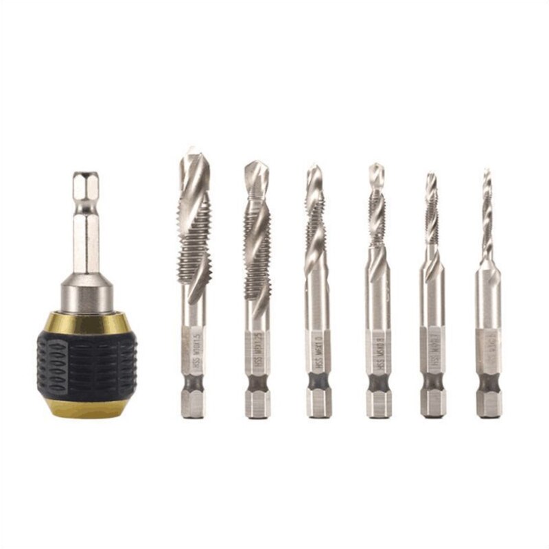 Hexagonal Shank Quick Coupling Self-locking Chuck Adapter Screw Thread Tap Drill: C