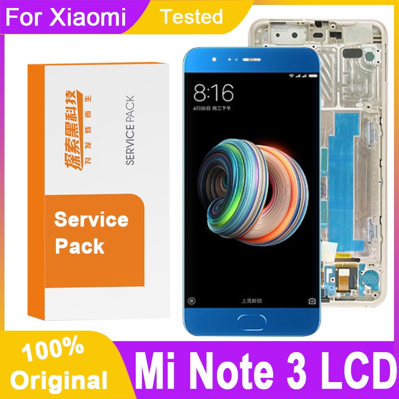 100% Originele 5.5 "Display Vervanging Voor Xiaomi Mi Note 3 Lcd Touch Screen Digitizer Vergadering Voor Xiaomi Mi Note3 lcd-scherm