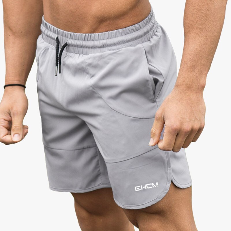 Men's Casual Elastic Waist Harem Training Jogger Sport Short Baggy Pants: White gray / XXL