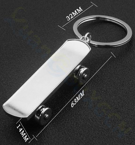 plastic basketball Bag Pendant Mini basketball Keychain men car key rings Sports Souvenir party favor School birthday: Skateboard