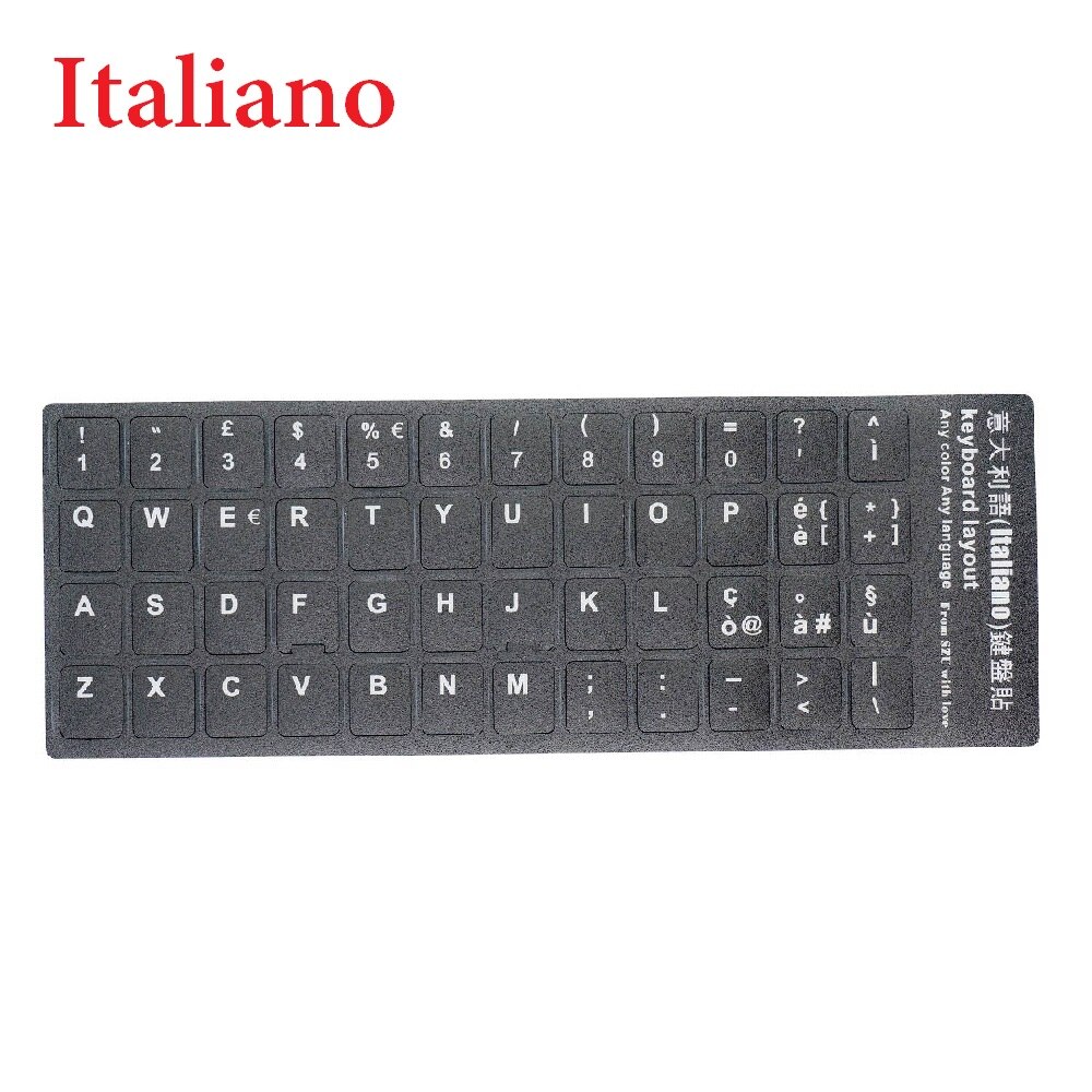 Multi-Language Stickers Russian Spanish Hebrew Arabic Italy PVC Waterproof Cover for Keyboard: Other