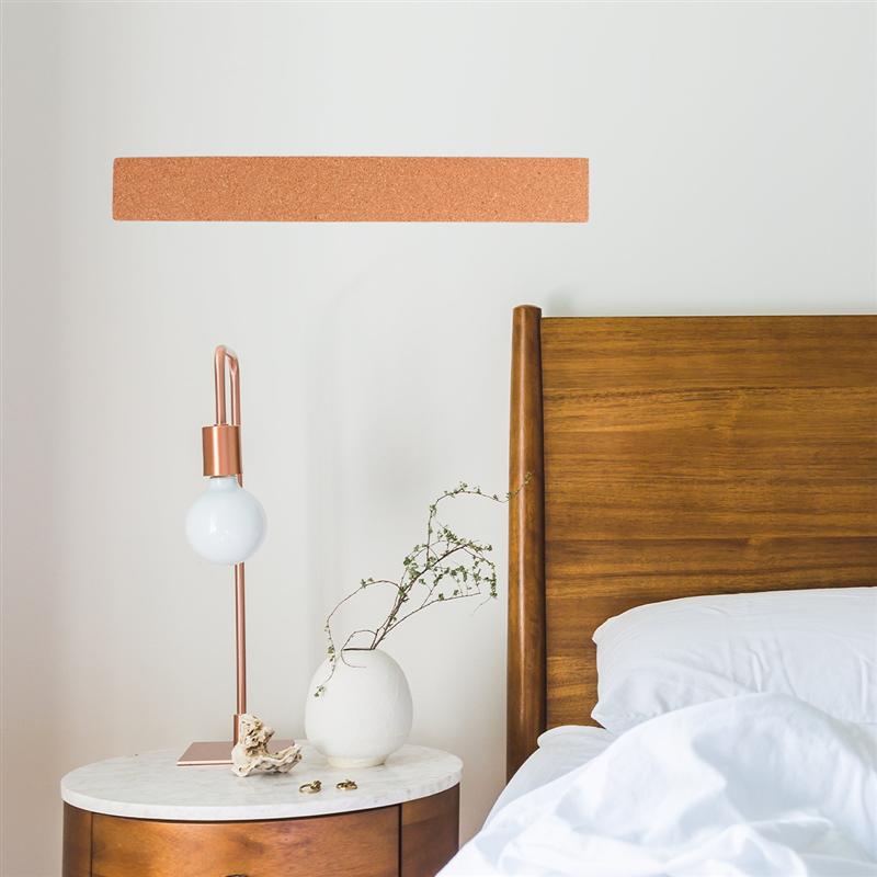 4Pcs Kurk Bulletin Bar Strip Natuurlijke Frameloze Kurk Boord Strips Met Pushpins