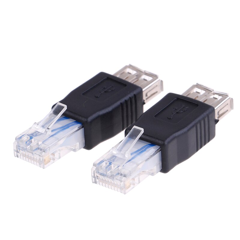 1Pc Ethernet RJ45 male to USB female connector converter adapter