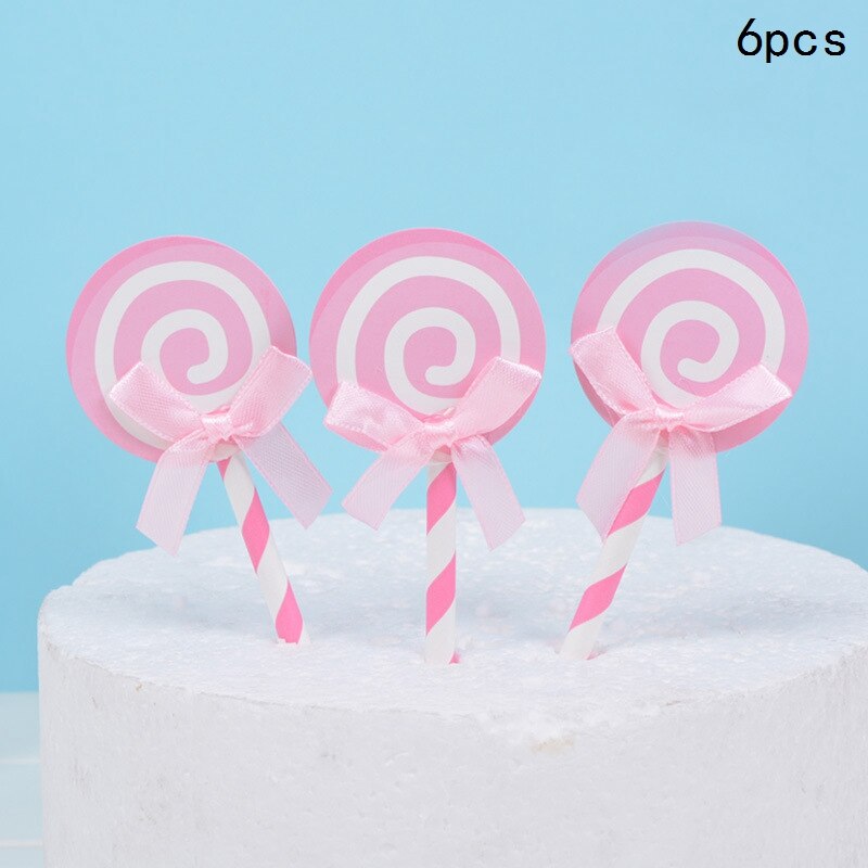 Lollipop Cake Topper Happy Birthday Party Decor Kids Boy Girl Birthday Lollipop Cake Decor Birthday Party Supplies: violet