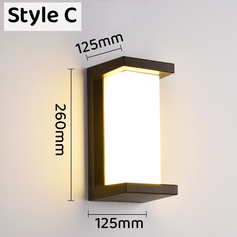 E27 utomhusvägglampor med led-belysning 15w/25w vattentäta  ip65 aluminiumlampetter för trädgård, innergård, heminredning, väggmonterad gatubelysning: Föränderlig / 2w