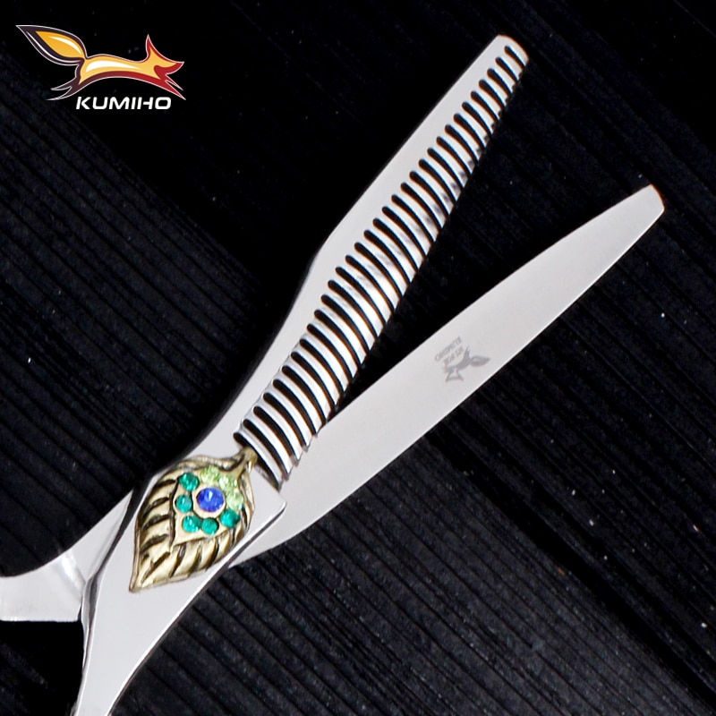 KUMIHO 6&quot; hair scissors with phoenix handle Japan Hitachi 440C stainless hairdressing scissors with fancy handle
