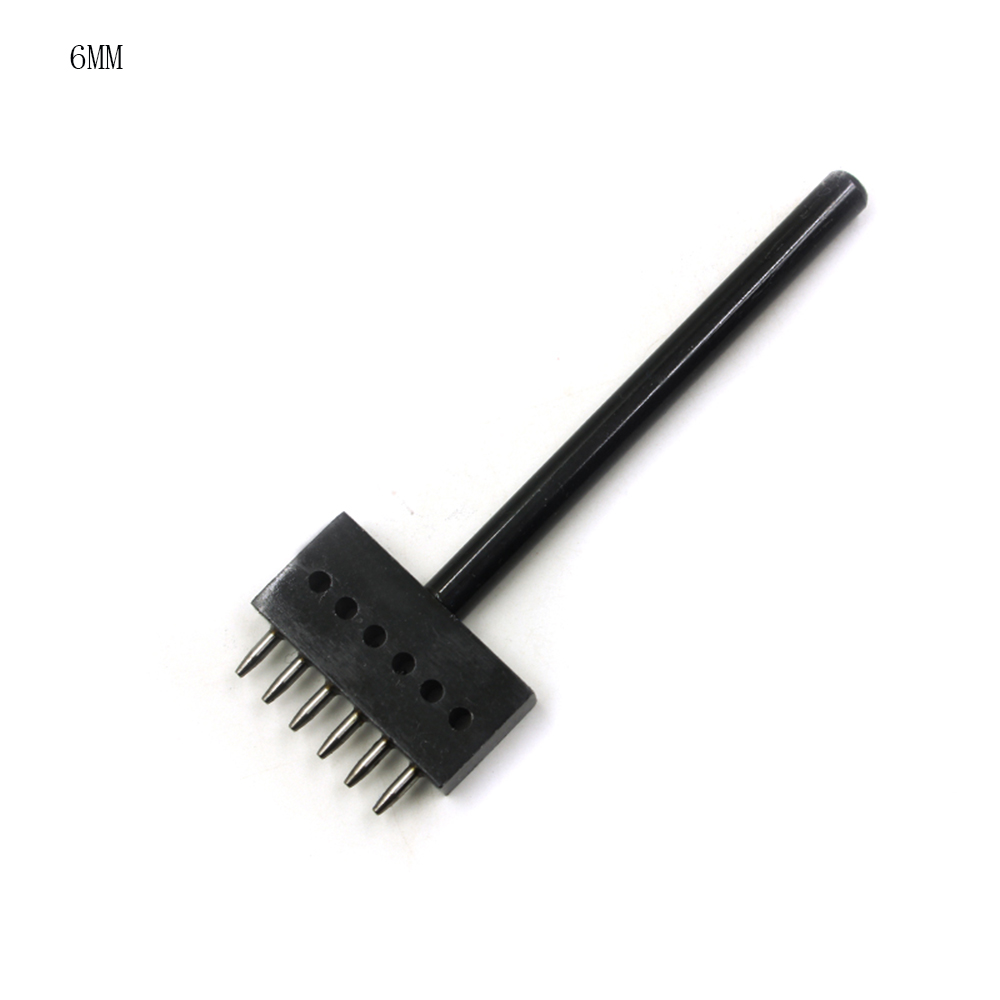 4 5 6 8mm Spacing leather hole punches DIY Hand Perforated Round Stitching Punch Tools Hole Cut Leather Punching Tool 2/4/6/Hole: 6mm 6 hole