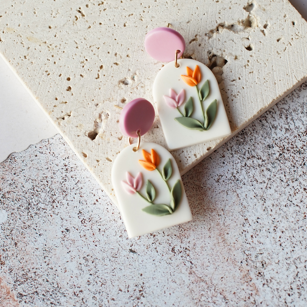 Moda alla moda Pasqua grappolo tropicale Fiori Nido d'uovo Multi forme Orecchini fatti a mano in argilla polimerica per accessori da donna Regalo: Bruno-rossastro