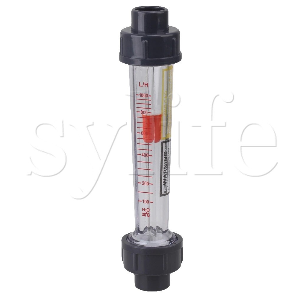 100-1000L / H Pipeline Water Liquid Flow Meter Flowmeter Grey+ Clear