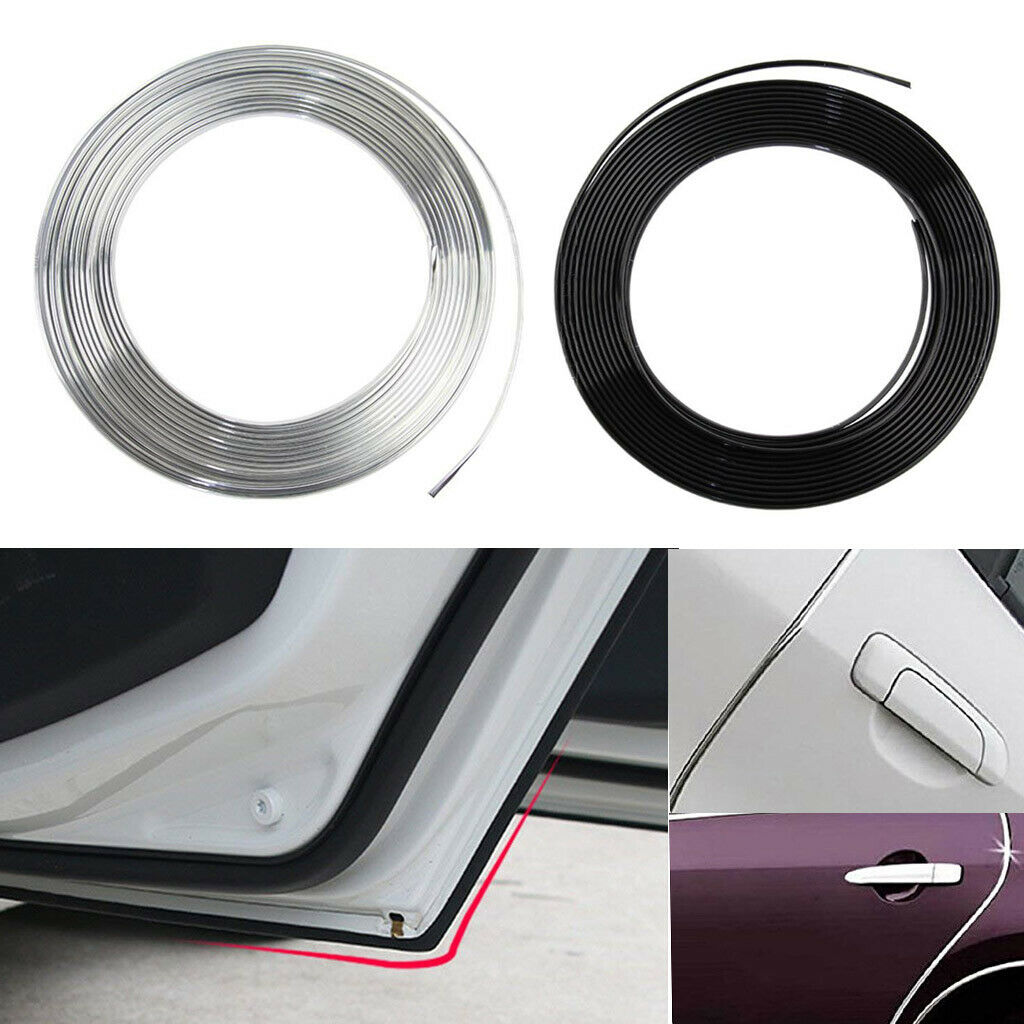 100% Brand 13M Chrome Car Door Edge Guard Molding Trim Protectors Strip 42FT Silver Durable And Practical