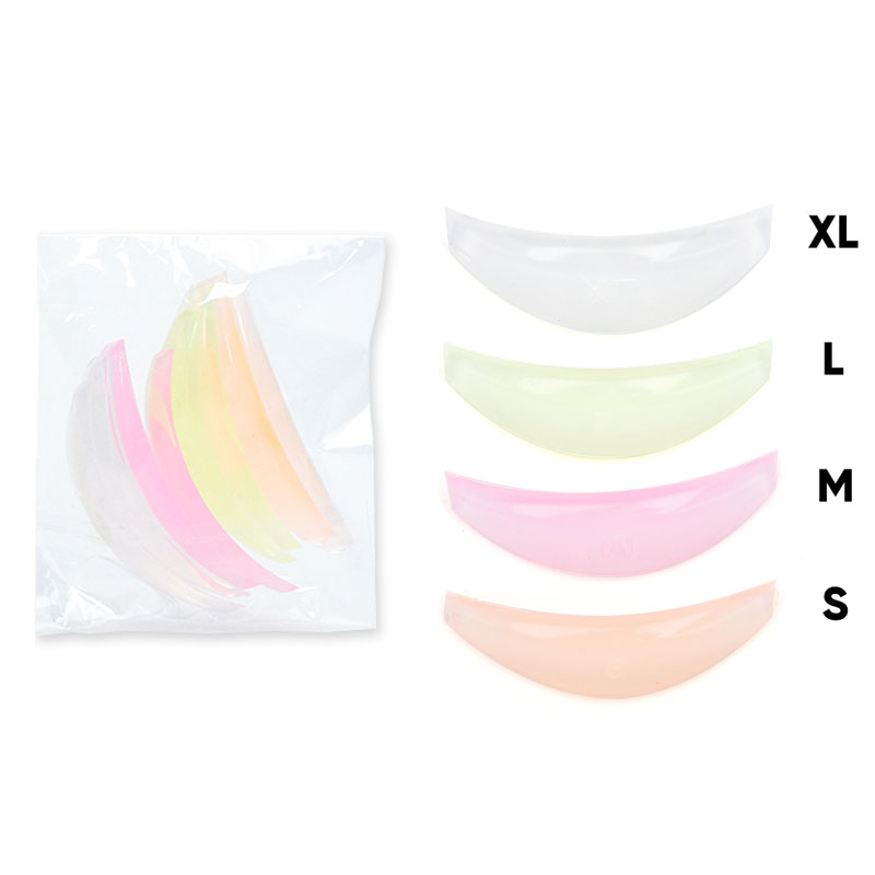 4 pares de almohadillas para permanente de pestañas de silicona, varillas de elevación de pestañas, escudo de reciclaje, rizador de pestañas 3D, accesorios, aplicador, herramientas de maquillaje: Marfíl