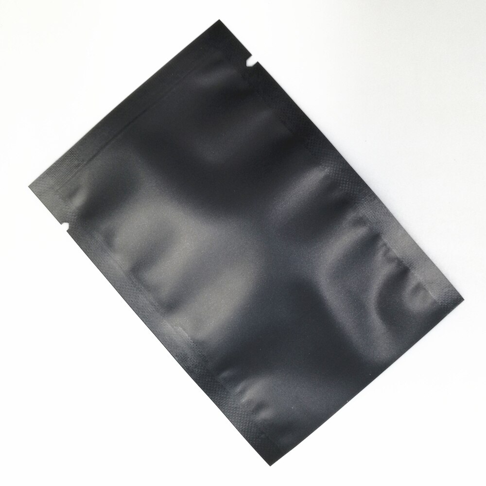 100Stck matt Schwarz Aluminium Folie Paket Heißsiegelfähigen oben offen Taschen für Bohnen Nüsse Getrocknete Lebensmittel Vakuum Lagerung Mylar Pack Beutel