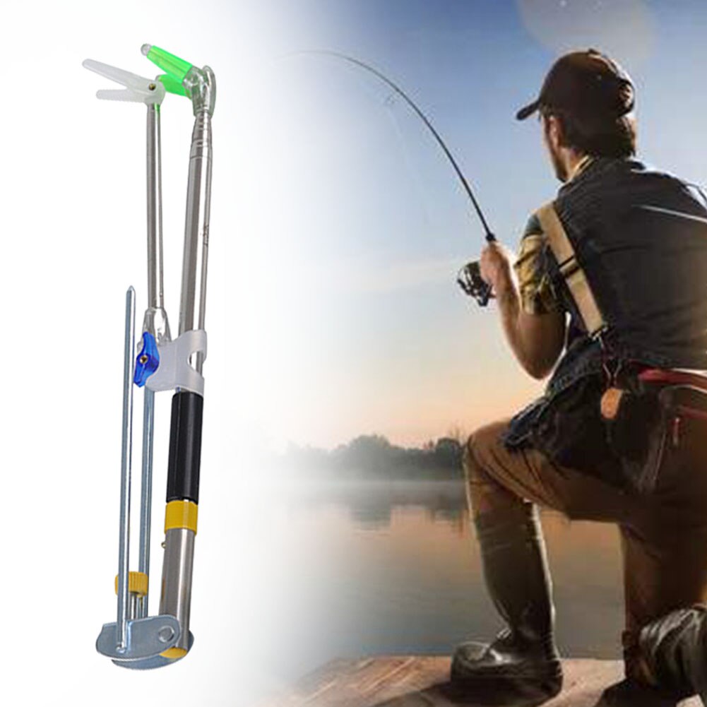 Angle Adjustable Telescoping Folding Bite Bracket Lake Outdoor Portable Stainless Steel Fishing Rod Holder Hands Free 1.5-2.4m