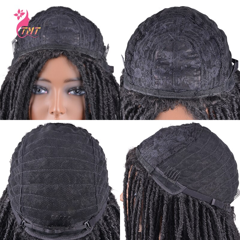 Goddess Locs Curly End Wig Synthetic Faux Locs Braided Wigs Nu Locs Crochet Wig For Black Women