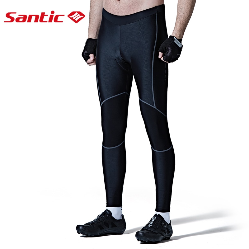 Santic Mannen Fietsen Broek Pro Fit Coolmax 4D Pad Shockproof Reflecterende Broek Fiets Anti-Pilling Fietsen Kleding Fiets Broek