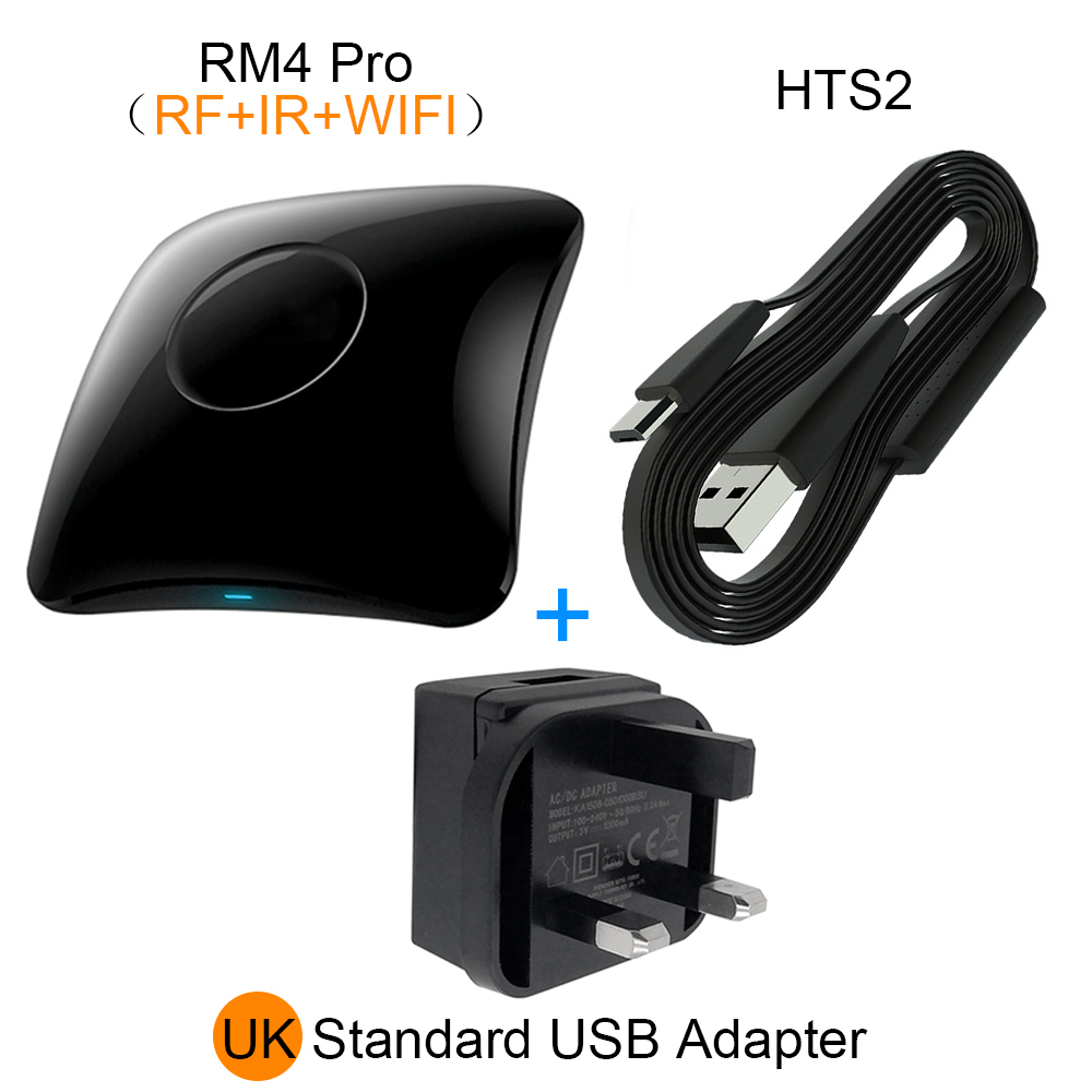 BroadLink RM4 Profi RM4 Mini Ausführung kabellos Universal--fernbedienung Hub Mit HTS2 Temp Und Feuchtigkeit Sensor Clever Heimat Lögesungen: UK RM4 Profi HTS2
