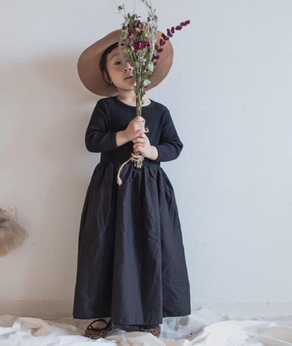 Zuid-korea En Najaar Casual Meisje Stiksels Lange Een-Lijn Jurk Streep Mori Prinses Jurk