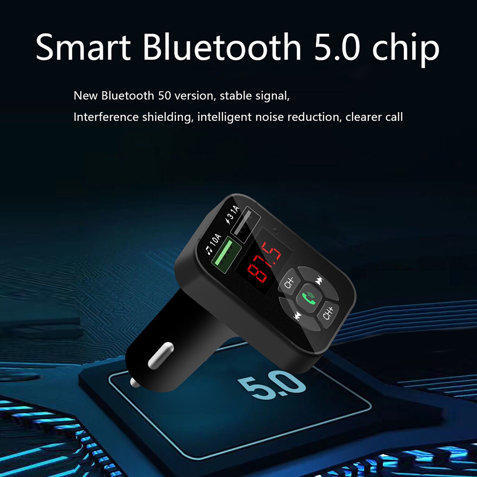 In Car Bluetooth FM Transmitter Radio MP3 Wireless Adapter Car Cigarette Lighter Adapter Chargers Wireless In-Car Bluetooth Kit