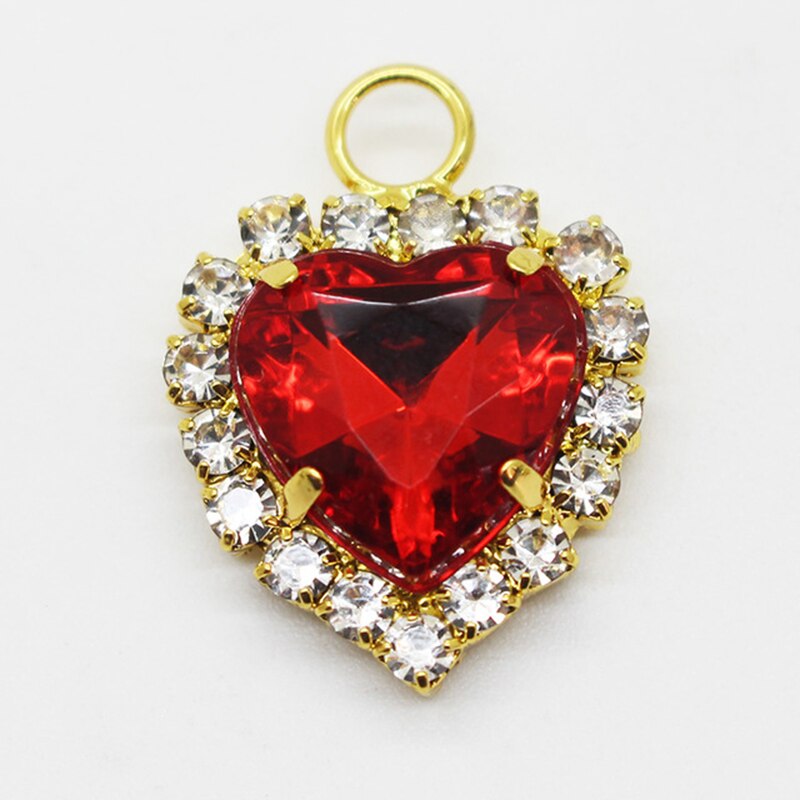 10 sztuk/partia koreański biżuteria akcesoria brzoskwinia serce pazur wiertła ściany pojedyncze wiszące rhinestone wisiorek: 1