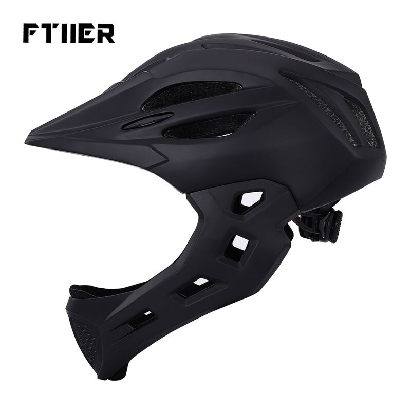 Casque de cyclisme pour enfants, intégral du visage, amovible, pour vtt, descente, équipement de sécurité: black