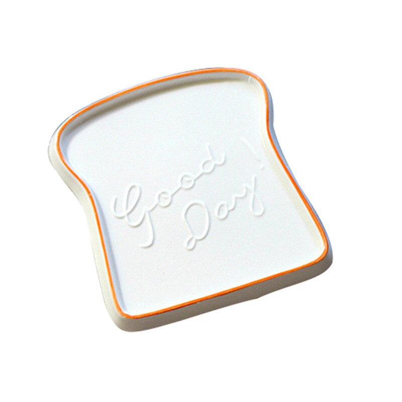 Bandeja de pan de porcelana con forma de tostada de 1 pieza plato de desayuno plato de mantequilla de queso vajilla: Orange