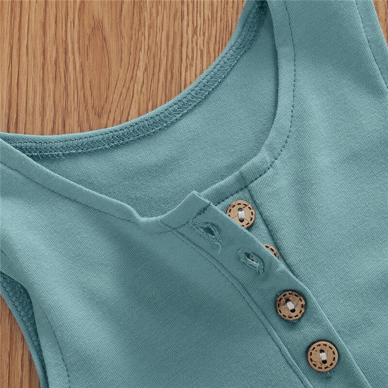 Baby Jongens Meisjes Gestreepte Gedrukt Rompertjes Baby Baby Jongen Meisje Mouwloze Knop Jumpsuit Een Stuk Jumpsuit Zomer Outfits 0-18M