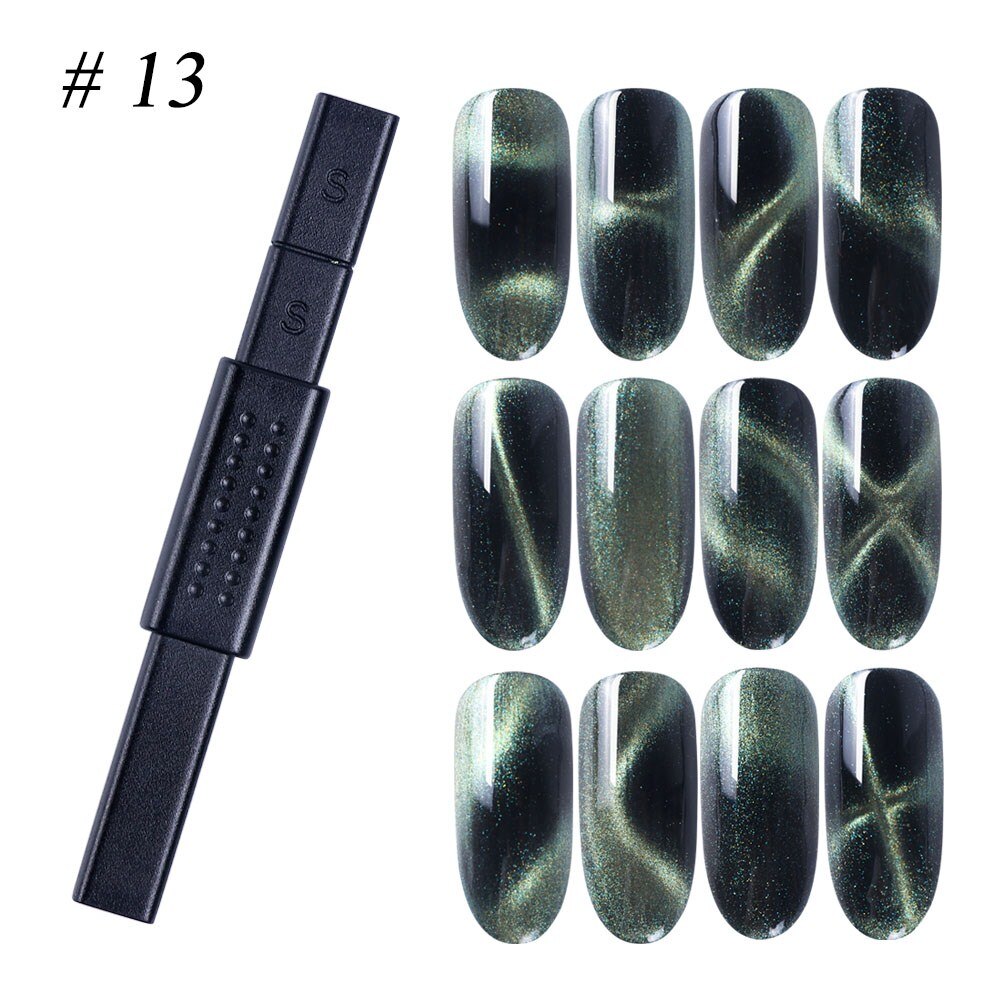 1 stücke Doppel Kopf Katze Auge Gel Magnet Stock Gebogene Linie Streifen 3D Entwürfe Für Polnische Nagel Gel Nagel Kunst Dekor Magnetische Werkzeuge LA035: 13