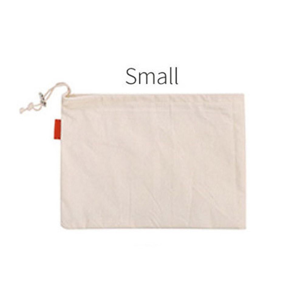 Reusable Bulk Bin Cotton Drawstring Storage Bag Metal Buckle Multi-Purpose Fruit Vegetable Rice Bread Shopping Bags Home Storage: Small
