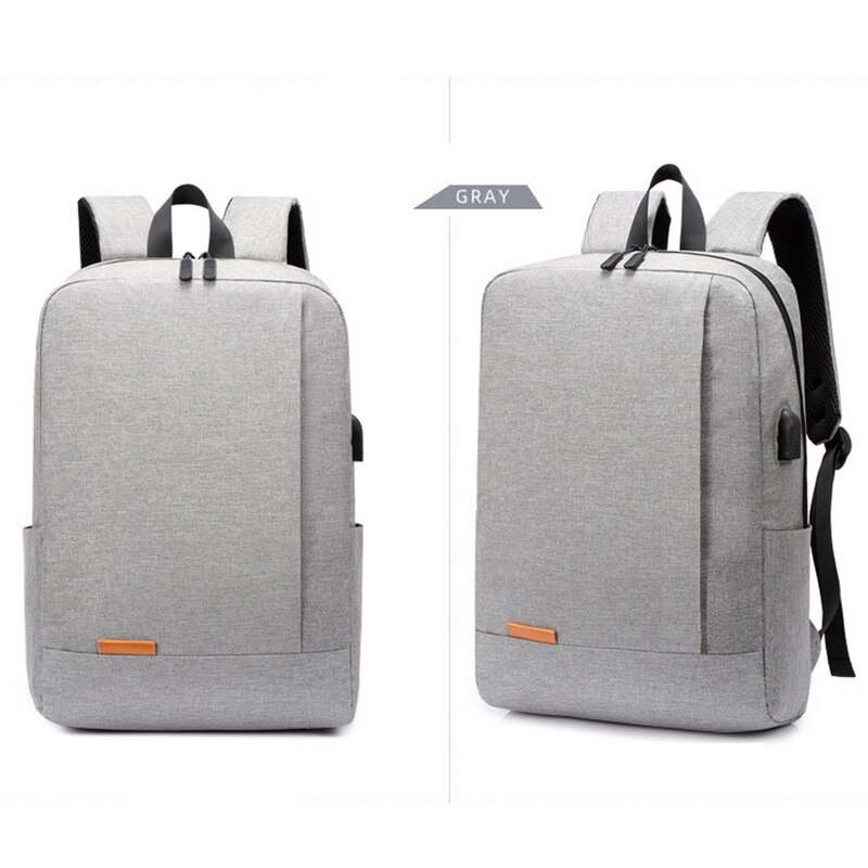 Jodimitty wasserdichter 14- zoll-laptop-rucksack aus nylon, schultasche, mochilas feminina, lässige schultasche mit usb-ladefunktion für männer und frauen: Grau