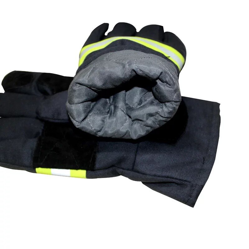 Reflective Belt Fireproof Gloves Wear-resistant Non-slip Safety Gloves Black Firefighters Safety Protection Products Fire Gloves