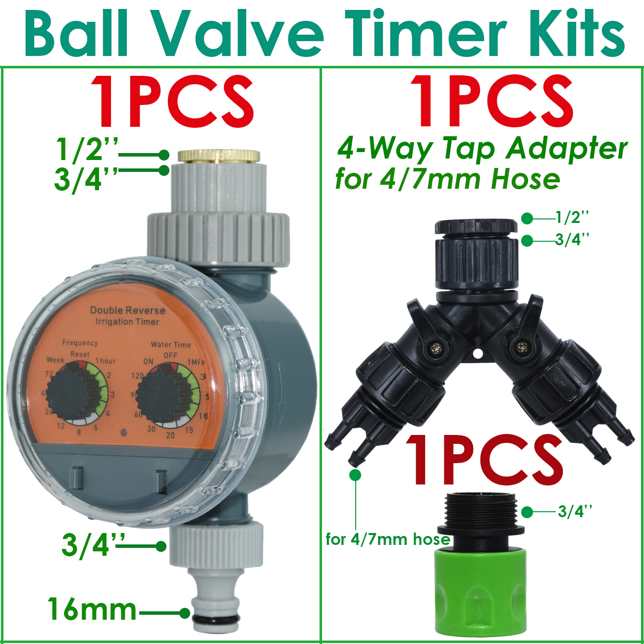 KESLA Ball Valve Water Timer Garden Automatic Electronic Controller Home Outdoor Waterproof Drip Watering System Greenhouse: Blue